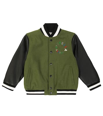 Logo wool-blend varsity jacket | Stella McCartney Kids