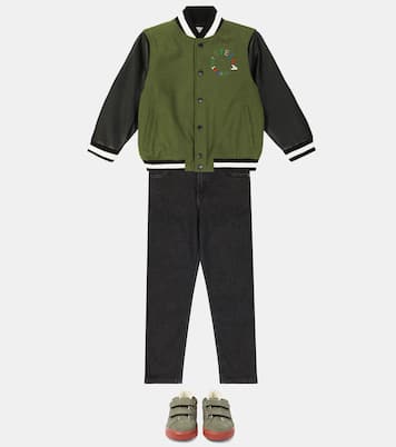 Logo wool-blend varsity jacket | Stella McCartney Kids