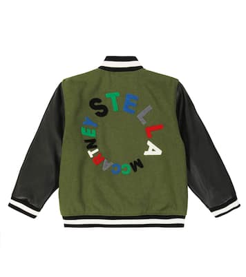 Logo wool-blend varsity jacket | Stella McCartney Kids