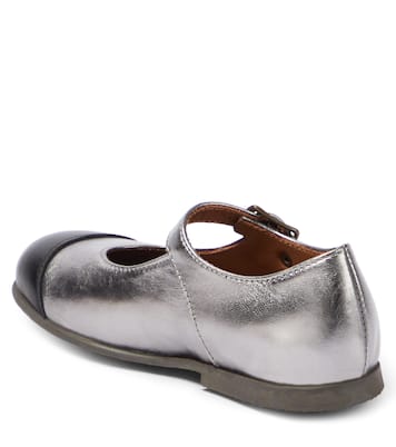 Metallic leather ballet flats | PèPè