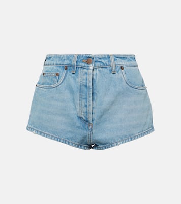 High-rise denim shorts | Prada
