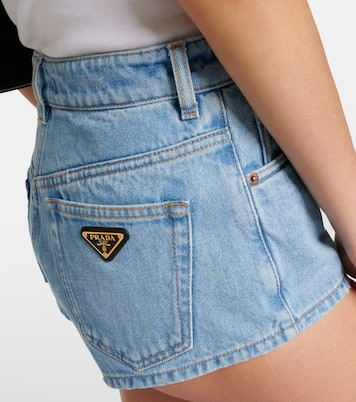 High-rise denim shorts | Prada