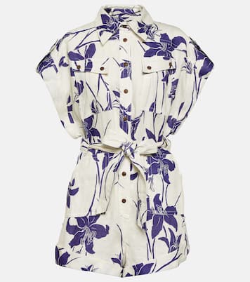 Acadian floral linen playsuit | Zimmermann
