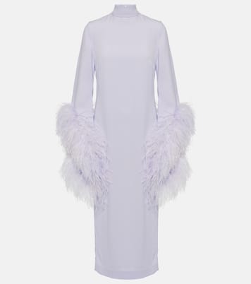 Robe midi Del Rio en crêpe à plumes | Taller Marmo
