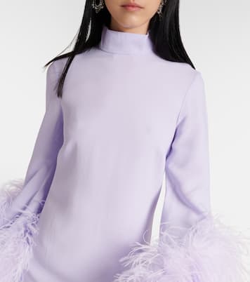 Robe midi Del Rio en crêpe à plumes | Taller Marmo