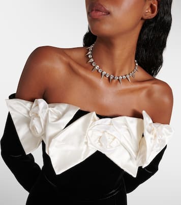 Off-Shoulder-Robe aus Samt | Alessandra Rich