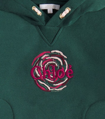Embroidered cotton jersey hoodie | Chloé Kids