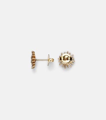 Princess Mini 18kt gold earrings with diamonds | Suzanne Kalan