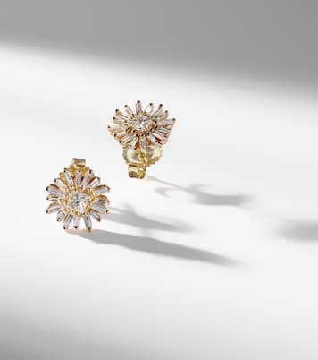 Princess Mini 18kt gold earrings with diamonds | Suzanne Kalan