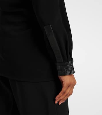 Top Alexis aus Crêpe mit Lederimitat | Proenza Schouler