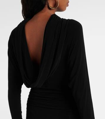 Vestido midi de punto con espalda drapeada | Saint Laurent