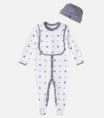 Baby cotton onesie, bib, and beanie set | Polo Ralph Lauren Kids