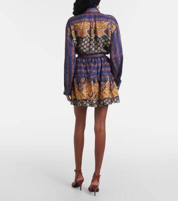 Voyage Imaginaire tiered linen miniskirt | Valentino