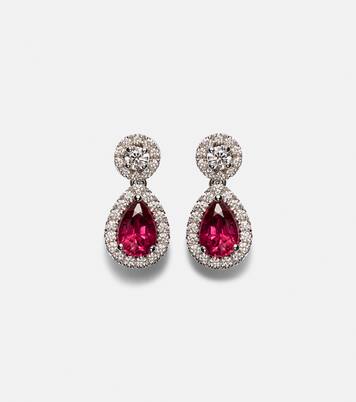 Classics 18kt white gold drop earrings with rubies and diamonds | Bucherer Fine Jewellery