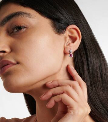 Classics 18kt white gold drop earrings with rubies and diamonds | Bucherer Fine Jewellery