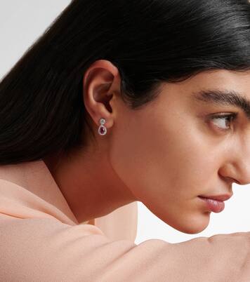 Classics 18kt white gold drop earrings with rubies and diamonds | Bucherer Fine Jewellery