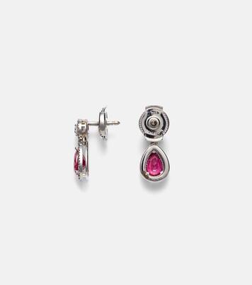 Classics 18kt white gold drop earrings with rubies and diamonds | Bucherer Fine Jewellery