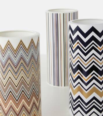 Zigzag Gold Tall vase | Missoni