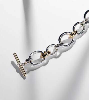 DY Mercer® 18kt gold and sterling silver chain bracelet with diamonds | David Yurman