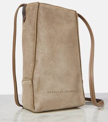 Borsa a tracolla Mini in suede | Brunello Cucinelli