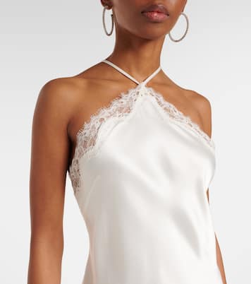 Bridal Harlan lace-trimmed satin slip dress | Rixo