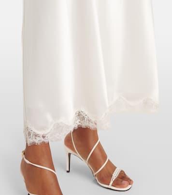 Bridal Harlan lace-trimmed satin slip dress | Rixo