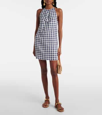 Robe Antigua en lin à carreaux vichy | Asceno