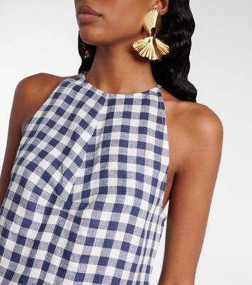 Robe Antigua en lin à carreaux vichy | Asceno