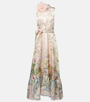 Robe longue en soie à cristaux | Camilla