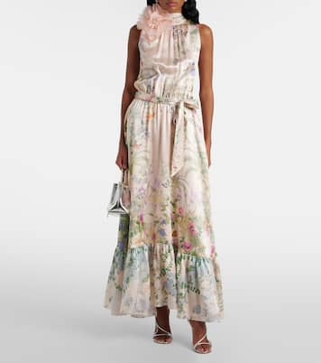 Robe longue en soie à cristaux | Camilla