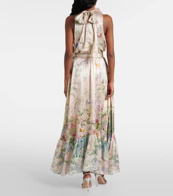 Robe longue en soie à cristaux | Camilla