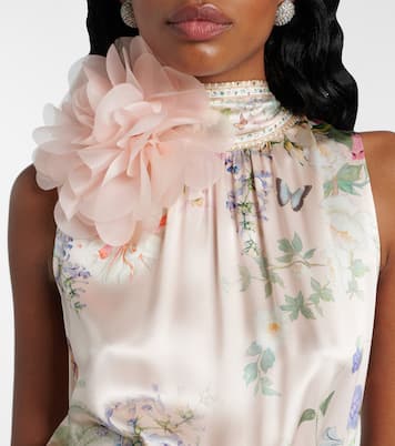 Robe longue en soie à cristaux | Camilla