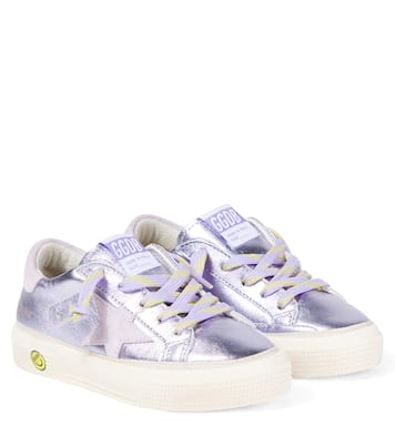 Baskets May en cuir métallisé | Golden Goose Kids