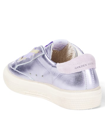 Baskets May en cuir métallisé | Golden Goose Kids