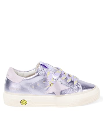Baskets May en cuir métallisé | Golden Goose Kids