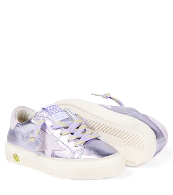 Baskets May en cuir métallisé | Golden Goose Kids