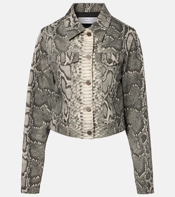 Bronte snake-print cropped denim jacket | Gabriela Hearst