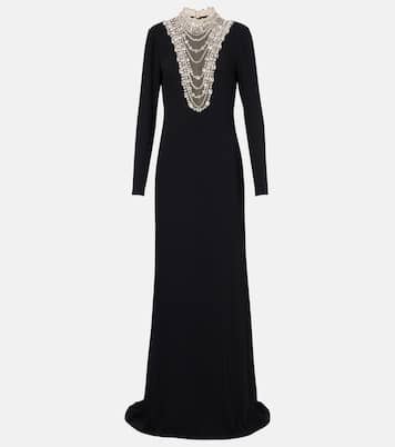 Robe Dellana aus Crêpe mit Kristallen | Costarellos