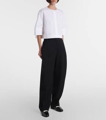 Logo cropped cotton poplin shirt | Givenchy
