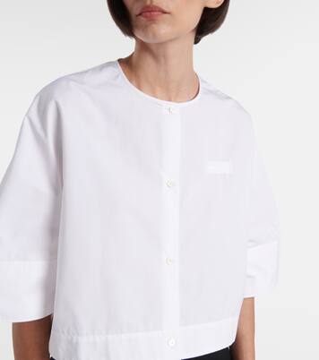 Logo cropped cotton poplin shirt | Givenchy