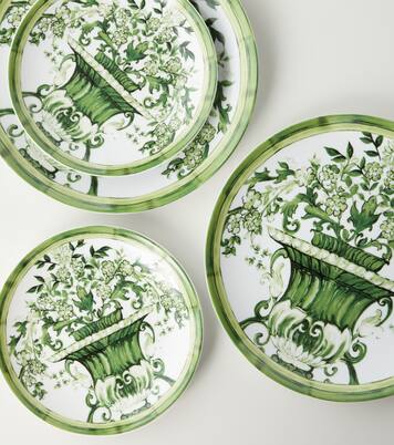 Verde Maiolica set of 2 dinner plates | Dolce&Gabbana Casa