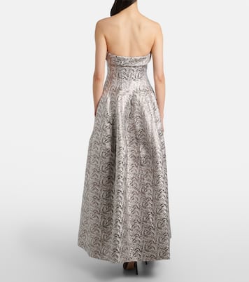 金属感效果紧身胸衣式长礼服 | Simkhai