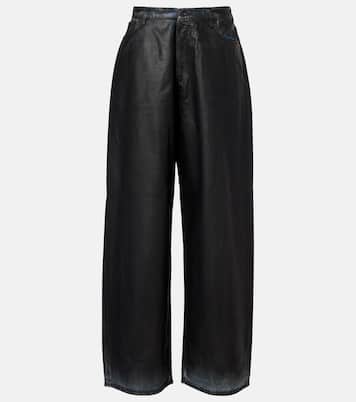 2023 mid-rise wide-leg coated jeans | Acne Studios