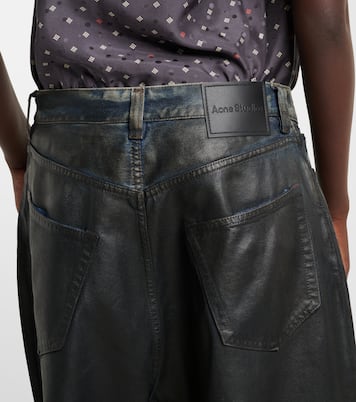 2023 mid-rise wide-leg coated jeans | Acne Studios