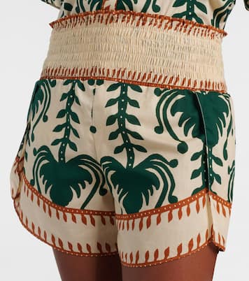 Printed shirred cotton shorts | Johanna Ortiz