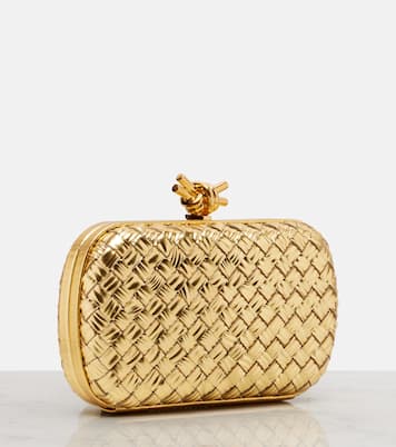 Knot Intreccio metallic leather clutch | Bottega Veneta