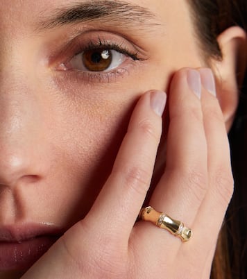 Bamboo Resort 14kt gold (585/1000) ring with diamonds | Stone and Strand