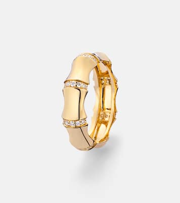 Bamboo Resort 14kt gold (585/1000) ring with diamonds | Stone and Strand