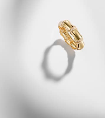 Bamboo Resort 14kt gold (585/1000) ring with diamonds | Stone and Strand