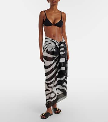 Zebra-print silk beach cover-up | Balmain